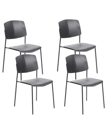 Set van 4 eetkamerstoelen ASTORIA Zwart