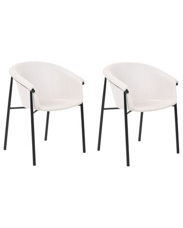 Set van 2 eetkamerstoelen AMES Stof Lichtbeige
