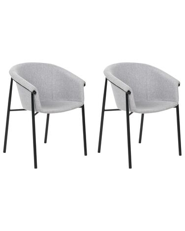 Set van 2 eetkamerstoelen AMES Stof Lichtgrijs