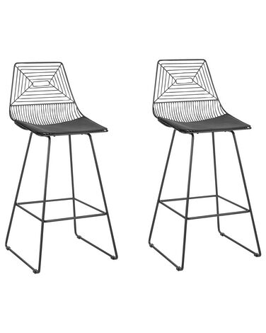 Set van 2 barstoelen BISBEE Metaal Zwart