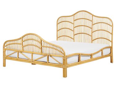 Bed Rotan DOMEYROT 160 x 200 cm Lichtbruin