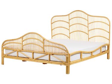 Bed Rotan DOMEYROT 180 x 200 cm Lichtbruin