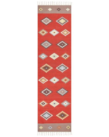 Rug LORUT Multicolour 80 x 300 cm Cotton Kilim