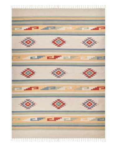 Rug APARAN Beige 140 x 200 cm Cotton Kilim