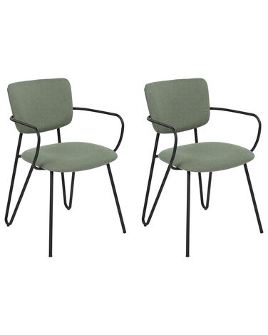 Set van 2 eetkamerstoelen ELKO Stof Donkergroen