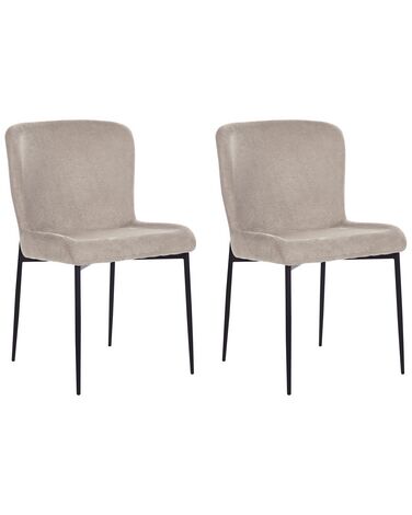 Set van 2 eetkamerstoelen ADA Stof Taupe