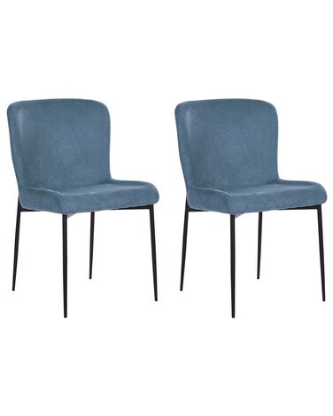 Set van 2 eetkamerstoelen ADA Stof Blauw