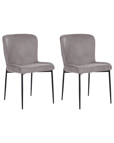 Set van 2 eetkamerstoelen ADA Stof Donkergrijs