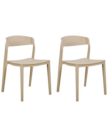 Set van 2 eetkamerstoelen SOMERS Beige