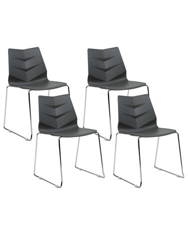 Set van 4 eetkamerstoelen HARTLEY Donkergrijs