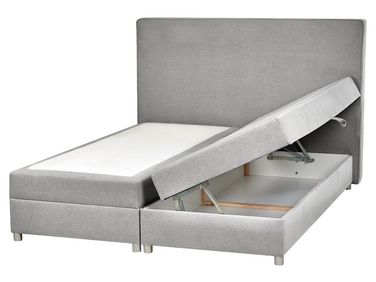 Divan Bed with Storage Fabric MINISTER 160 x 200 cm (EU King Size) Light Grey