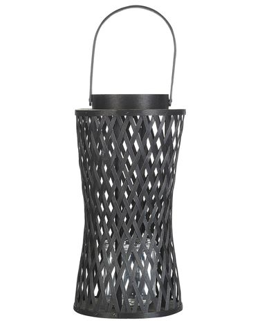 Lantern MACTAN Bamboo 38 cm Black