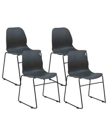 Set van 4 vergaderstoelen PANORA Donkergrijs