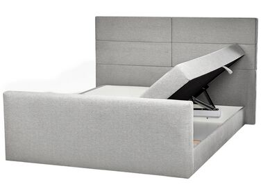 Boxspring met opbergruimte Stof ARISTOCRAT 180 x 200 cm Lichtgrijs