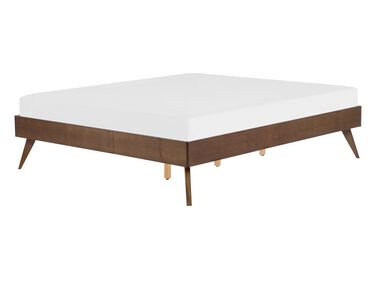 Bed zonder hoofdbord BERRIC 140 x 200 cm Donker essenhout