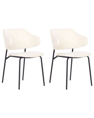 Set van 2 eetkamerstoelen KENAI Stof Lichtbeige