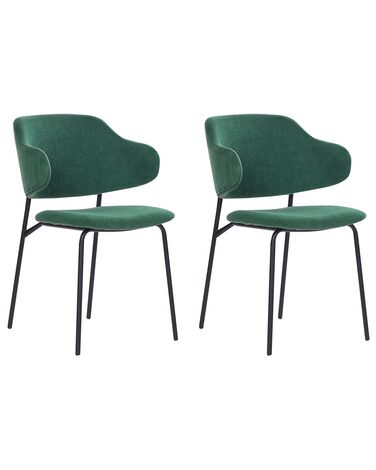 Set van 2 eetkamerstoelen KENAI Stof Donkergroen