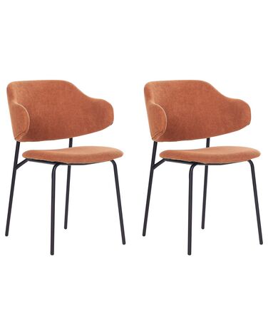 Set van 2 eetkamerstoelen KENAI Stof Oranje