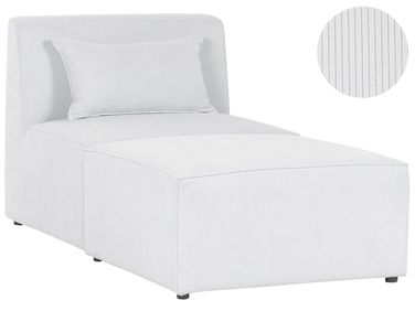 Chaise longue LEMVIG Velours côtelé Blanc cassé