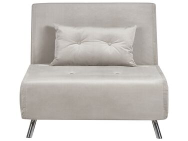 Fauteuil convertible FARRIS Velours Gris clair
