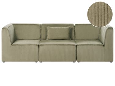 Modular Sofa 3 Seater LEMVIG Corduroy Green