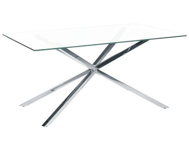 Eettafel CORA Zilver 160 cm 90 cm Veiligheidsglas