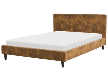 Bed Kunstleer FITOU 140 x 200 cm Bruin