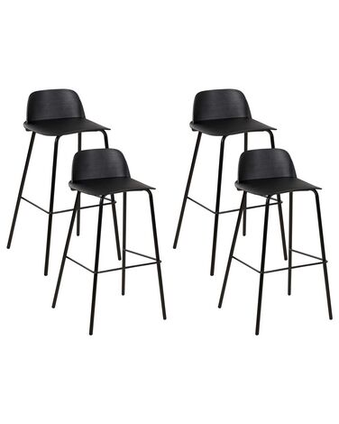 Set van 4 barstoelen MORA Zwart