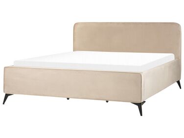 Bed Fluweel VALOGNES 180 x 200 cm Taupe
