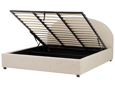 Bed met opbergruimte Stof VAUCLUSE 180 x 200 cm Zandbeige