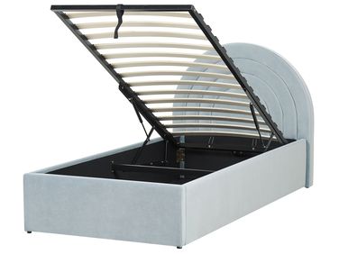 Kinderbed met opbergruimte Fluweel ANET 90 x 200 cm Lichtblauw