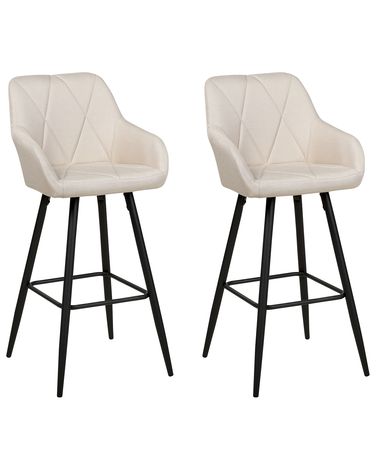Set van 2 barstoelen DARIEN Lichtbeige