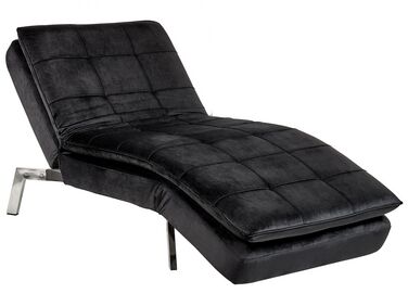 Chaise longue LOIRET Velours Noir