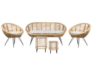 Ensemble de salon de jardin avec table 4 places MARATEA/CESENATICO Rotin Naturel