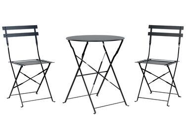 Ensemble bistrot Pliant FIORI Métal Noir