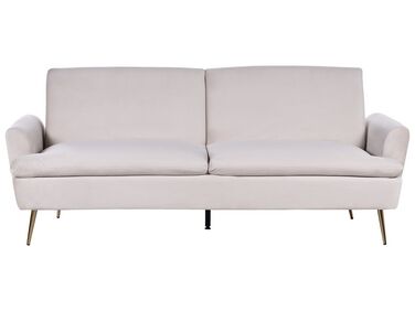 Canapé-lit 3 places VETTRE Velours Beige clair