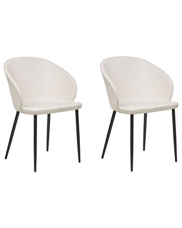 Set van 2 eetkamerstoelen MASON Stof Lichtbeige