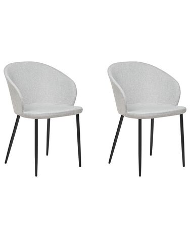 Set van 2 eetkamerstoelen MASON Stof Lichtgrijs