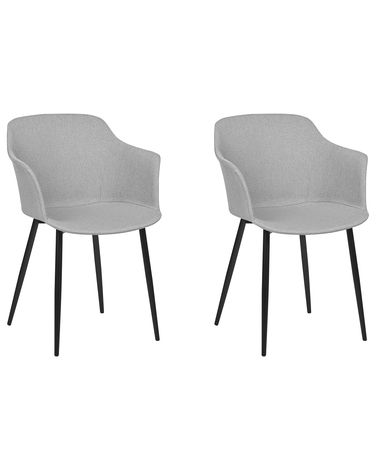 Set van 2 eetkamerstoelen ELIM Stof Lichtgrijs