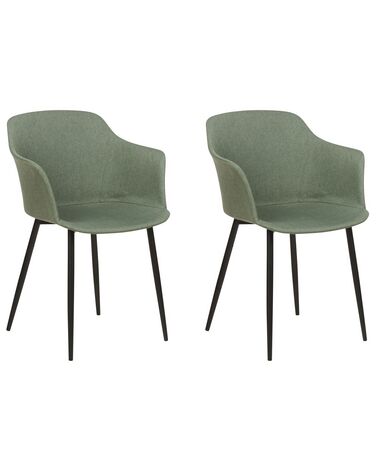 Set van 2 eetkamerstoelen ELIM Stof Donkergroen
