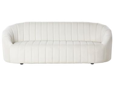 Sofa 3 Seater MALUNG Velvet Off-White