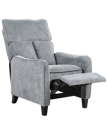 Fauteuil inclinable ROYSTON Repose-pieds inclus Tissu Gris
