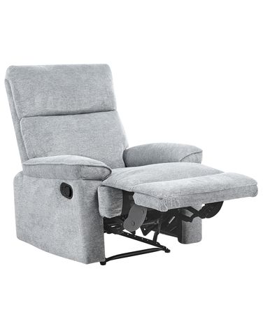 Fauteuil inclinable EVERTON Repose-pieds inclus Tissu Gris