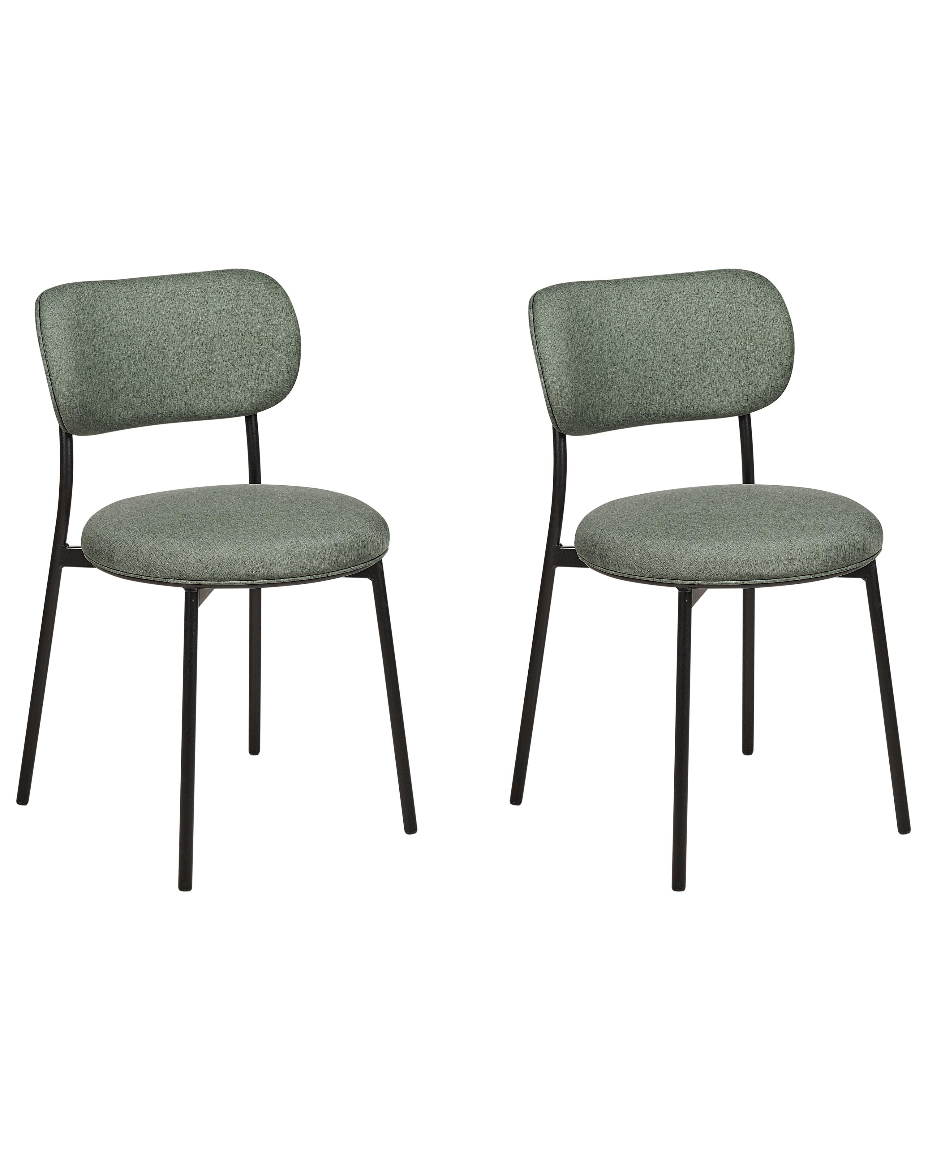 Set van 2 eetkamerstoelen CASEY Stof Donkergroen