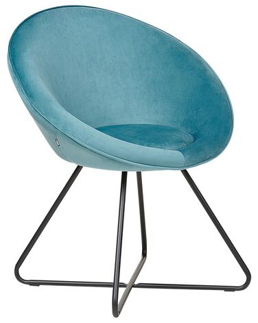 Chaise de salle à manger FLOBY II Velours Bleu clair