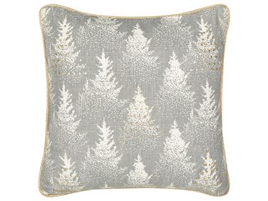 Coussin BILLBERGIA Coton 45 x 45 cm Gris Motif de Noël