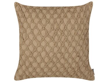 Coussin COLLOMIA Bouclé 45 x 45 cm Beige Motif géométrique