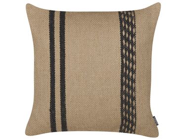Coussin DESALIX Jute 45 x 45 cm Beige À rayure