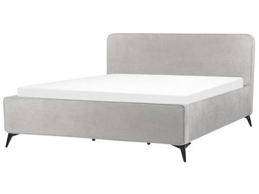 Bed Stof VALOGNES 180 x 200 cm Lichtgrijs