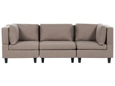 Modular Sofa 3 Seater UNSTAD Fabric Brown